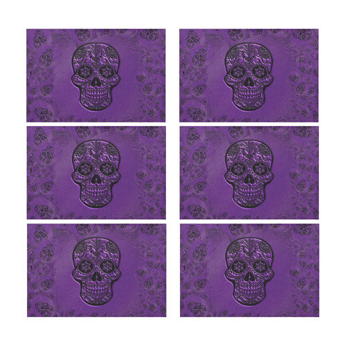 Skull20170228_by_JAMColors Placemat 12’’ x 18’’ (Set of 6)