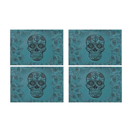 Skull20170225_by_JAMColors Placemat 12’’ x 18’’ (Four Pieces)