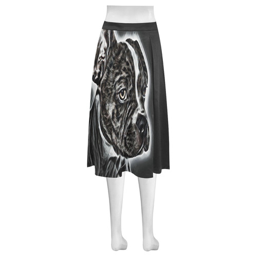 Lovely Buddy Black and White Mnemosyne Women's Crepe Skirt (Model D16)