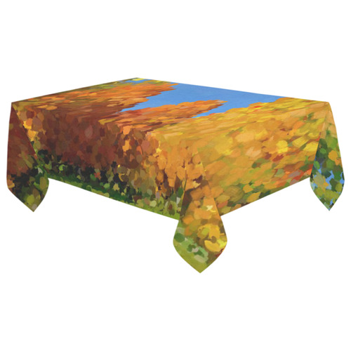 Park, oil painting, landscape Cotton Linen Tablecloth 60"x 104"