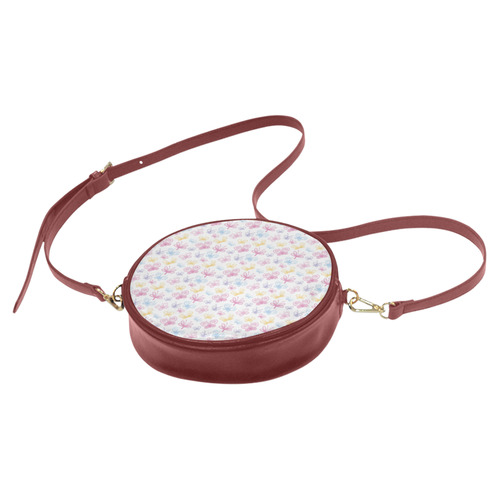 Pretty Colorful Butterflies Round Sling Bag (Model 1647)
