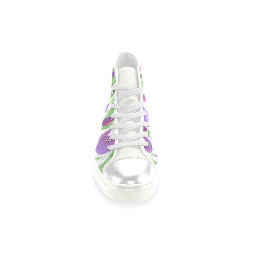 Purple Tulips. Inspired by the Magic Island of Gotland. Women's Classic High Top Canvas Shoes (Model 017)