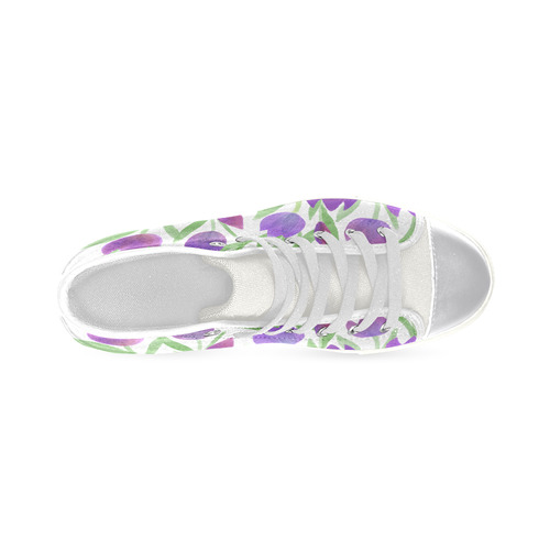 Purple Tulips. Inspired by the Magic Island of Gotland. Women's Classic High Top Canvas Shoes (Model 017)