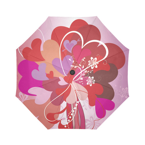 Valentine Hearts Flowers Love Tree Auto-Foldable Umbrella (Model U04)