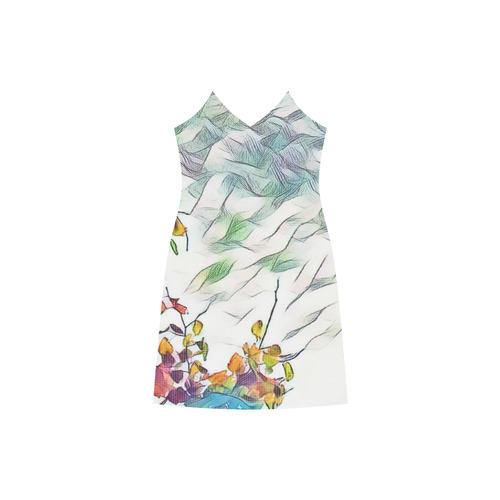 Springtime Colors V-Neck Open Fork Long Dress(Model D18)