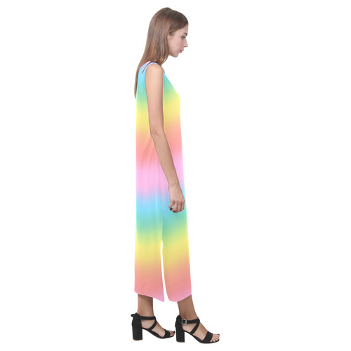 Colorful PopArt Phaedra Sleeveless Open Fork Long Dress (Model D08)