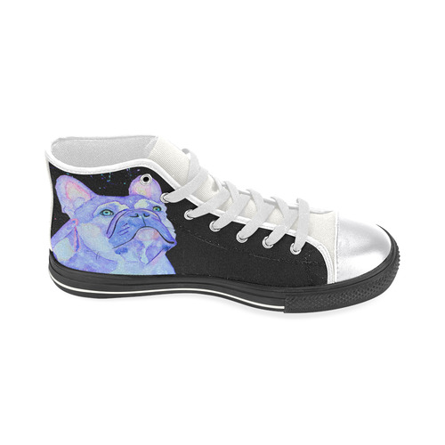 Lilac frenchie - women's french bulldog hi top shoes Women's Classic High Top Canvas Shoes (Model 017)