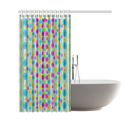 Wood and flower trees with smiles of gold Shower Curtain 69"x70"