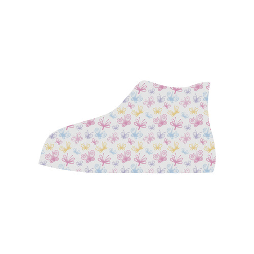 Pretty Colorful Butterflies High Top Canvas Shoes for Kid (Model 017)