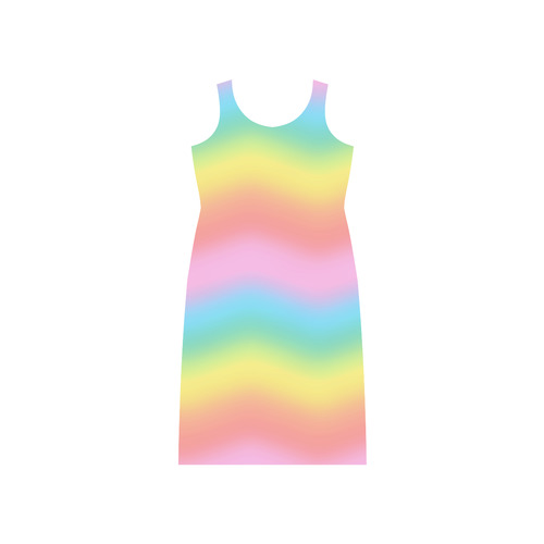 Colorful PopArt Phaedra Sleeveless Open Fork Long Dress (Model D08)