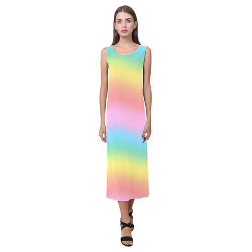 Colorful PopArt Phaedra Sleeveless Open Fork Long Dress (Model D08)