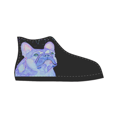 Lilac frenchie - women's french bulldog hi top shoes Women's Classic High Top Canvas Shoes (Model 017)