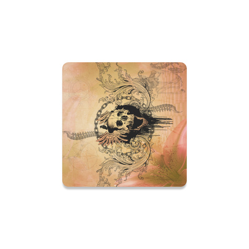 Amazing skull with wings Square Coaster