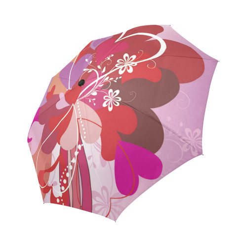 Valentine Hearts Flowers Love Tree Auto-Foldable Umbrella (Model U04)
