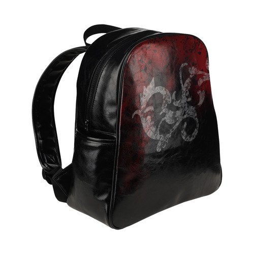 Grunge Scroll Gothic Print Multi-Pockets Backpack (Model 1636)