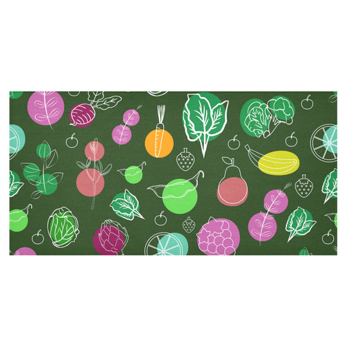 Colorful Vegetable Veggie Nature Pattern Cotton Linen Tablecloth 60"x120"