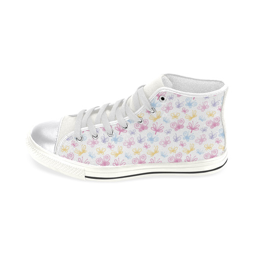 Pretty Colorful Butterflies Women's Classic High Top Canvas Shoes (Model 017)