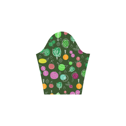 Colorful Vegetable Veggie Nature Pattern Elbow Sleeve Ice Skater Dress (D20)