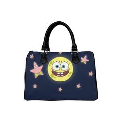 Pink Star & Yellow Bob Boston Handbag (Model 1621)