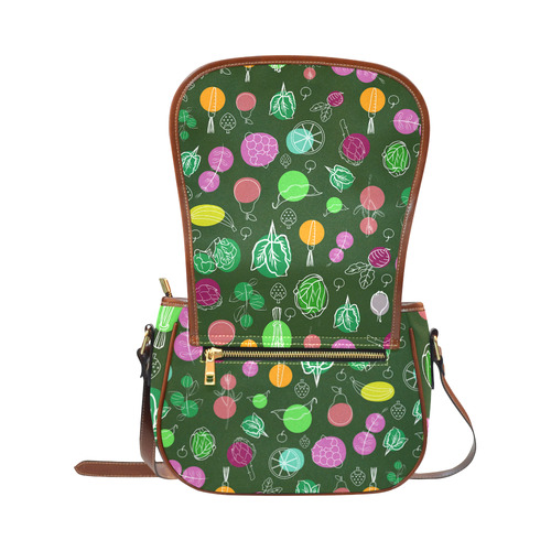 Colorful Vegetable Veggie Nature Pattern Saddle Bag/Small (Model 1649) Full Customization