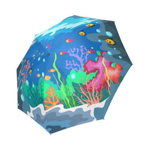 Sea World  Coral Reel Fish Underwater Foldable Umbrella (Model U01)