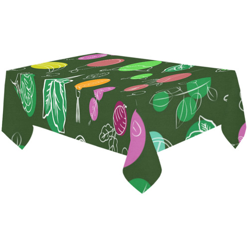 Colorful Vegetable Veggie Nature Pattern Cotton Linen Tablecloth 60"x120"