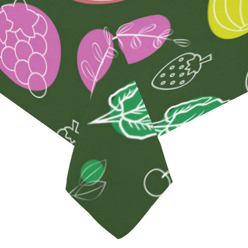 Colorful Vegetable Veggie Nature Pattern Cotton Linen Tablecloth 60"x 104"