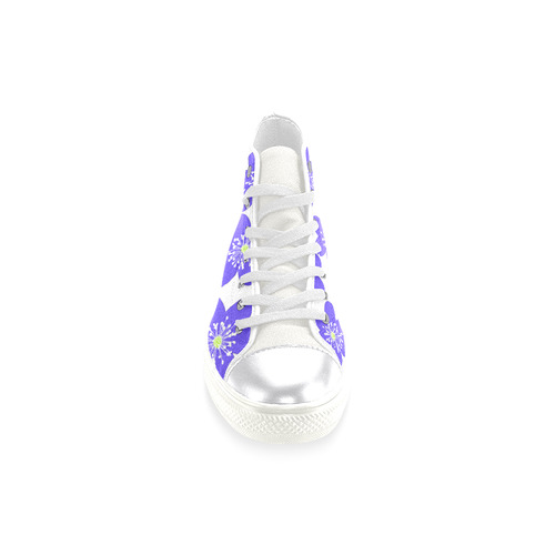 Blue Anemone Hepatica. Inspired by the Magic Island of Gotland. Women's Classic High Top Canvas Shoes (Model 017)