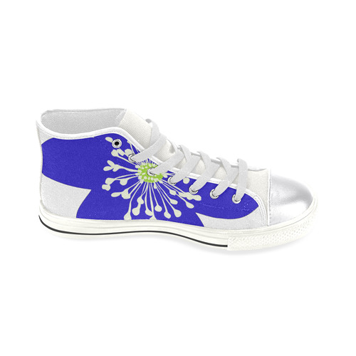 Blue Anemone Hepatica (big). Inspired by the Magic Island of Gotland. Women's Classic High Top Canvas Shoes (Model 017)