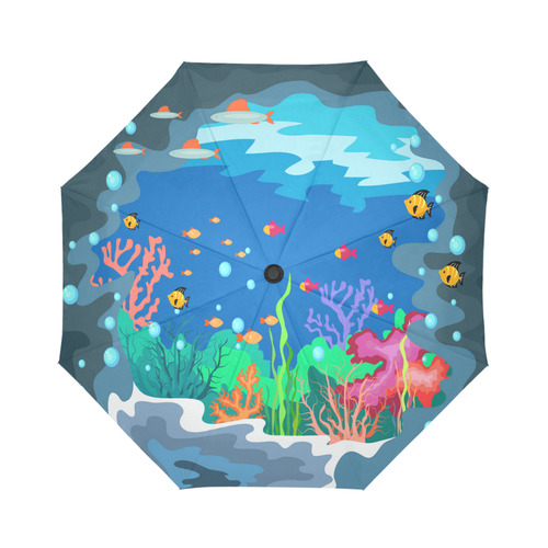 Sea World  Coral Reel Fish Underwater Auto-Foldable Umbrella (Model U04)