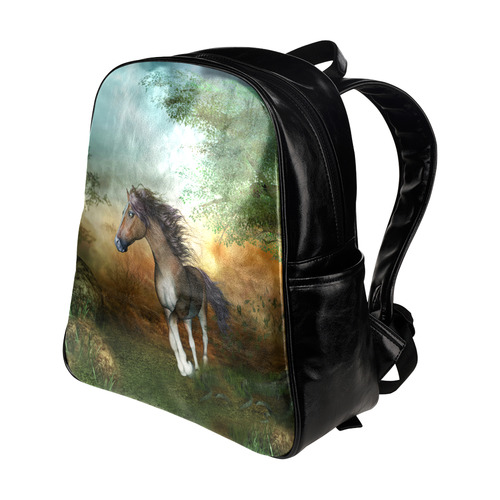 Wonderful running horse Multi-Pockets Backpack (Model 1636)