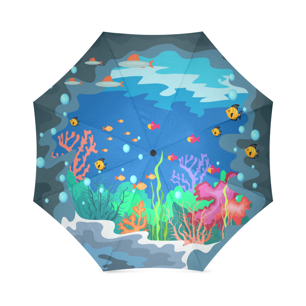 Sea World Coral Reel Fish Underwater Foldable Umbrella (Model U01) | ID: D1347790