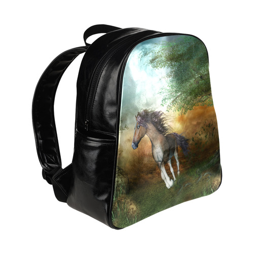 Wonderful running horse Multi-Pockets Backpack (Model 1636)