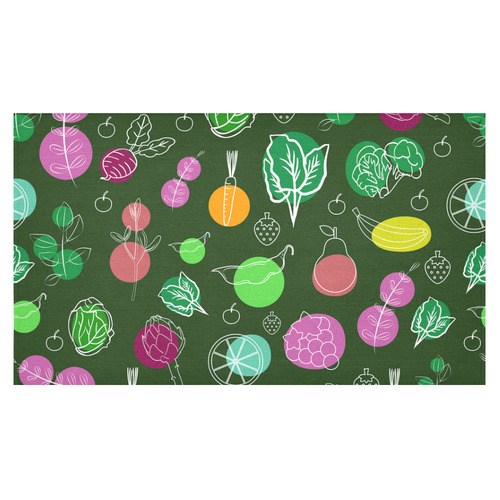 Colorful Vegetable Veggie Nature Pattern Cotton Linen Tablecloth 60"x 104"