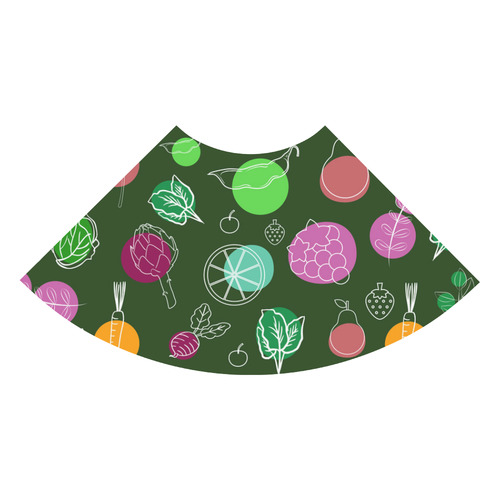 Colorful Vegetable Veggie Nature Landscape 3/4 Sleeve Sundress (D23)