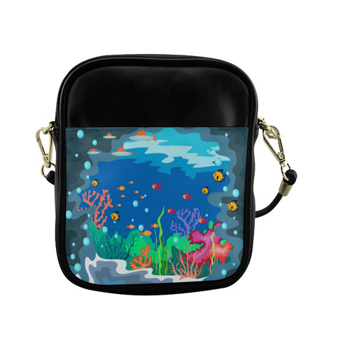 Sea World  Coral Reel Fish Underwater Sling Bag (Model 1627)