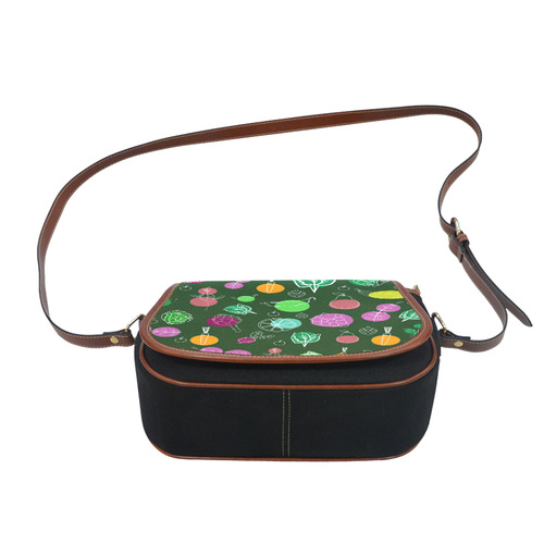 Colorful Vegetable Veggie Nature Pattern Saddle Bag/Small (Model 1649)(Flap Customization)