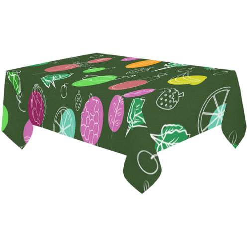 Colorful Vegetable Veggie Nature Pattern Cotton Linen Tablecloth 60"x120"