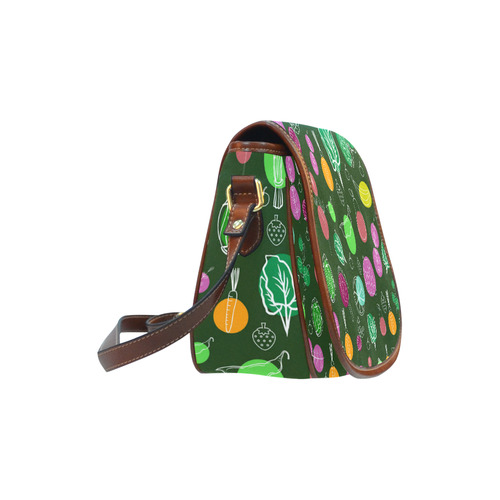 Colorful Vegetable Veggie Nature Pattern Saddle Bag/Small (Model 1649) Full Customization