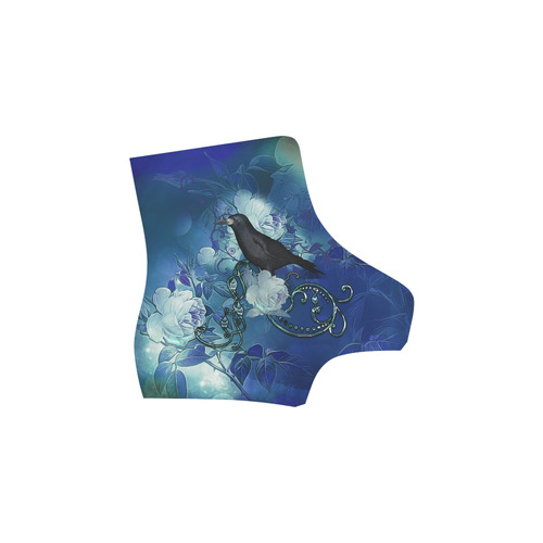 The crow with wonderful  flowers Martin Boots For Women Model 1203H