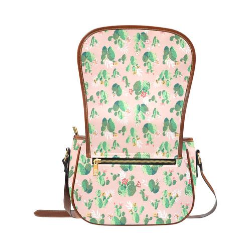 Cactus Flower Modern Floral Pattern Saddle Bag/Small (Model 1649) Full Customization