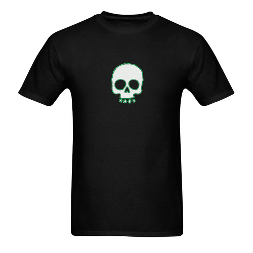 Green Neon Skull Men's T-Shirt in USA Size (Two Sides Printing)