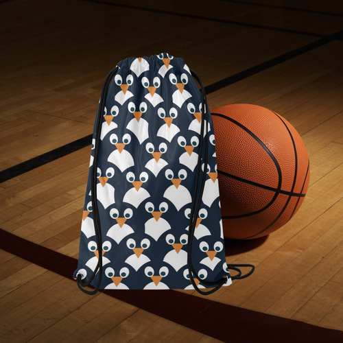 Penguin Pattern Small Drawstring Bag Model 1604 (Twin Sides) 11"(W) * 17.7"(H)