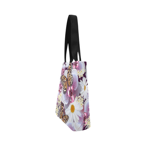 Butterflies Daisies Beautiful Floral Pattern Canvas Tote Bag (Model 1657)