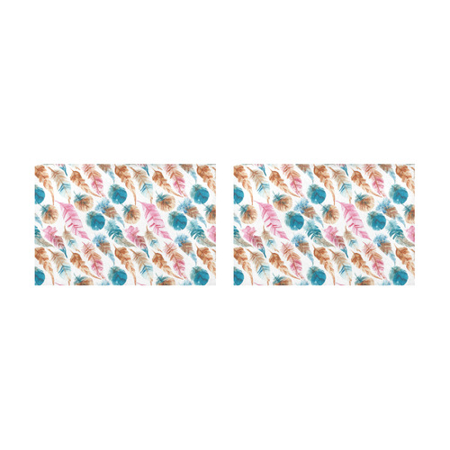 Colorful Boho Feathers Placemat 12’’ x 18’’ (Set of 2)
