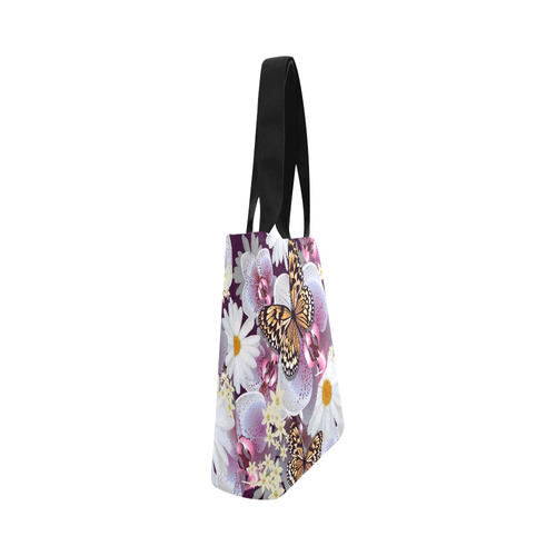 Butterflies Daisies Beautiful Floral Pattern Canvas Tote Bag (Model 1657)