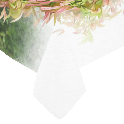 Pot full of colors, floral watercolors, plant Cotton Linen Tablecloth 60"x 84"