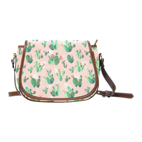 Cactus Flower Modern Floral Pattern Saddle Bag/Small (Model 1649) Full Customization
