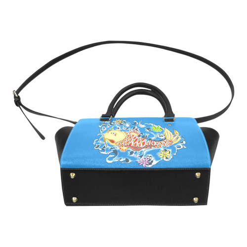 Koi Paradise Turquoise Classic Shoulder Handbag (Model 1653)