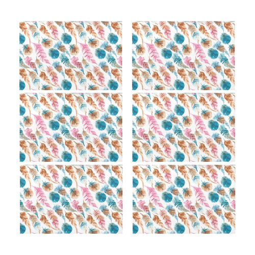 Colorful Boho Feathers Placemat 12’’ x 18’’ (Set of 6)